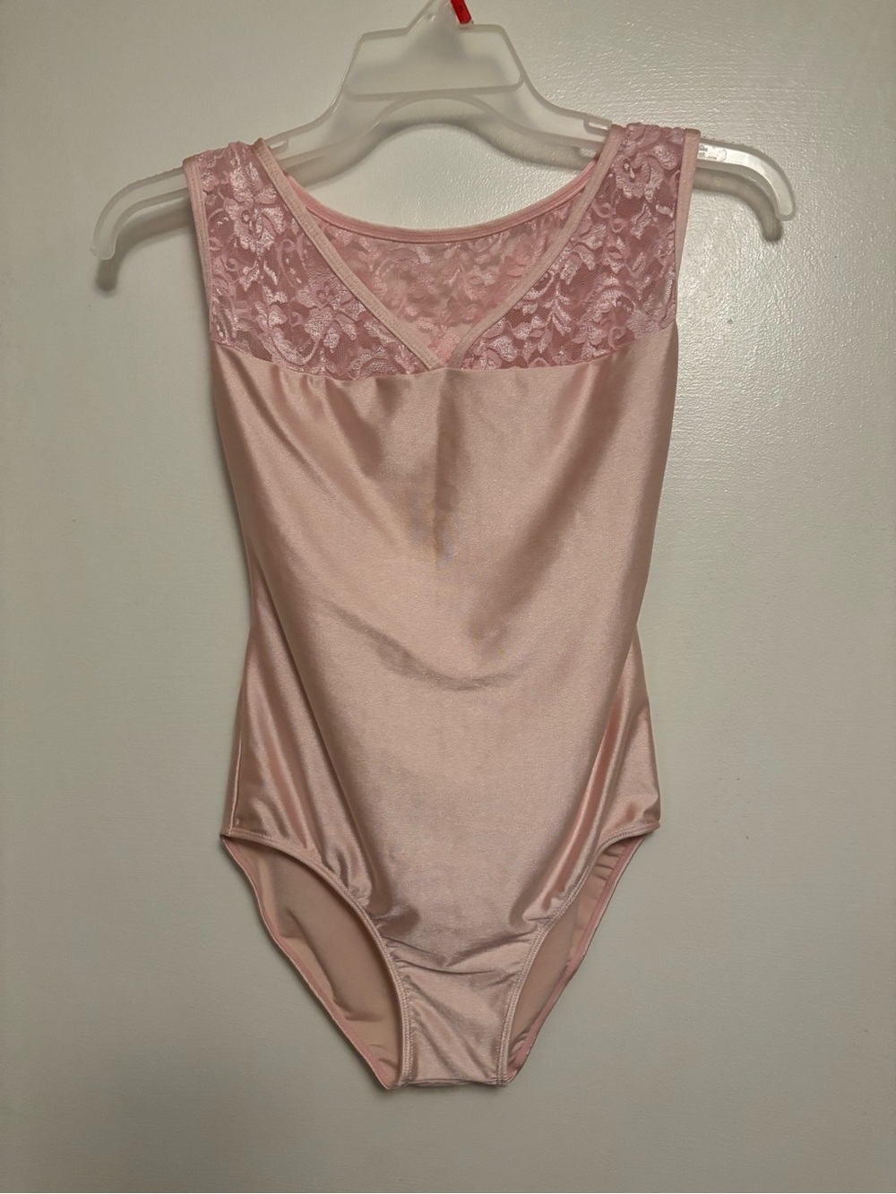 Sleeveless Pink Lace Yoke Bodysuit